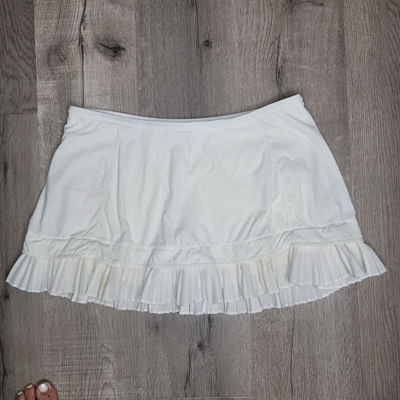 Lululemon City Sky Run By Skirt White size 10 pockets ruffle tennis skirt - Picture 7 of 9